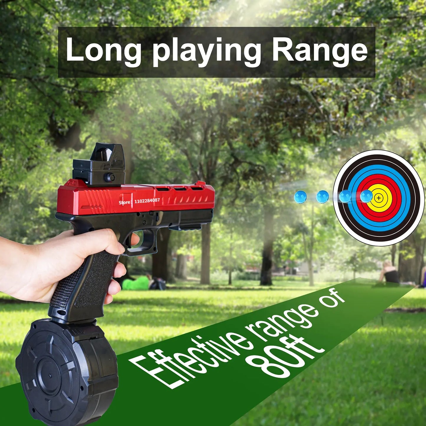 Child-safe airsoft gun with adjustable precision