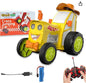 Toy car with remote control and packaging on a white background