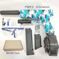 Toy gun with accessories on a white background
