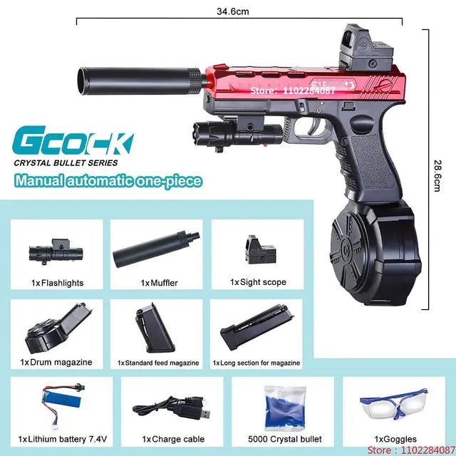 Close-up of automatic airsoft gun trigger and grip
