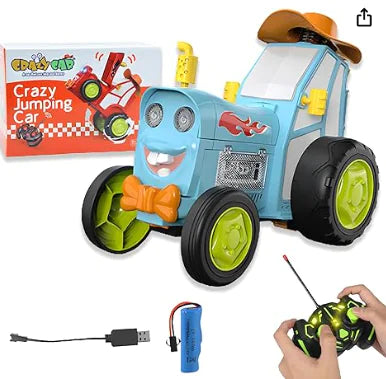 Toy car with remote control and packaging on a white background